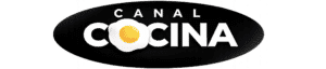 Logotipo de canal cocina, contexto blanco sobre un círculo negro