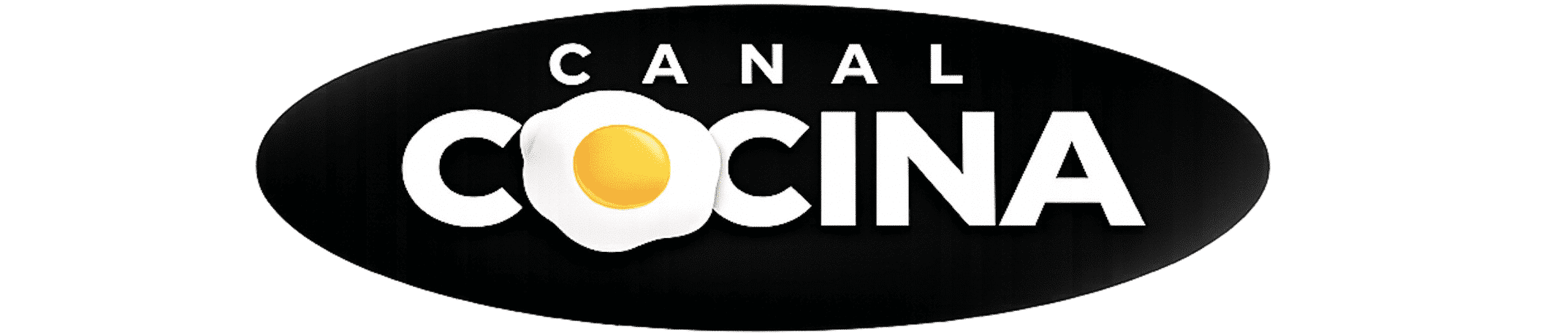 Logotipo de canal cocina, contexto blanco sobre un círculo negro